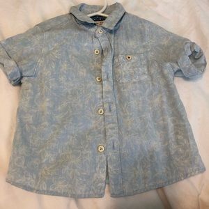 ZARA BABY BOY FLORAL COLLARED SHIRT 9/12 MONTHS